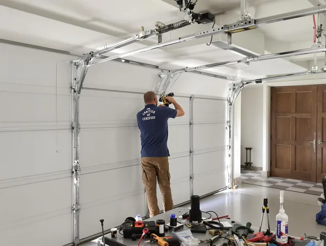 Southbury Garage Door Repair certified technician performing precision garage door repair in Southbury